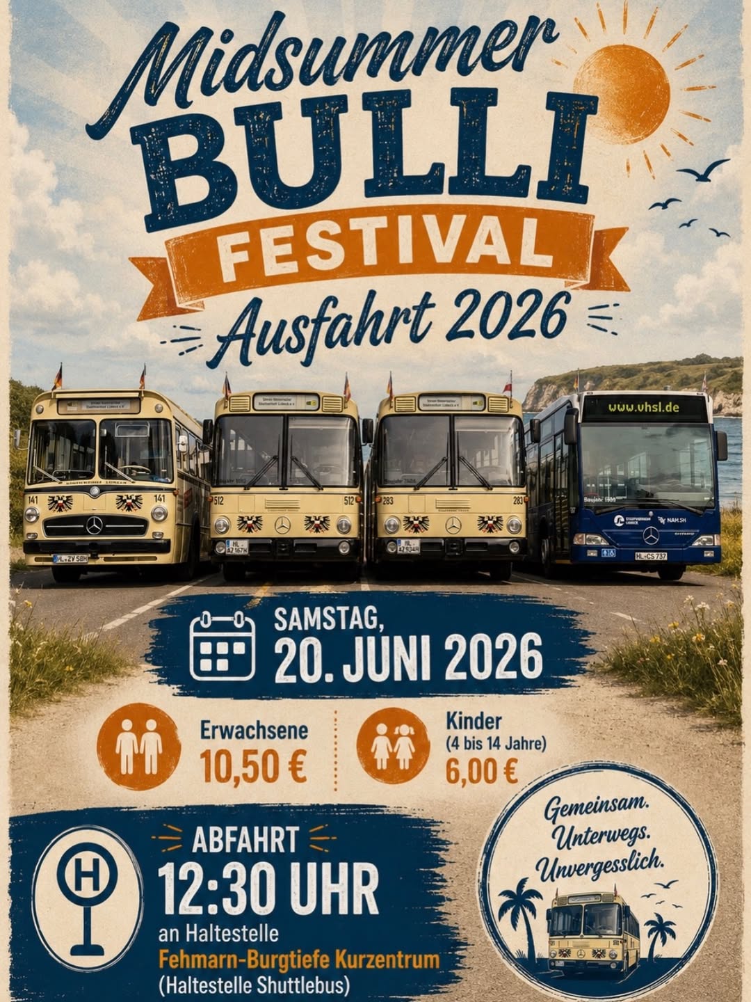 Sichert euch jetzt Tickets für die Bulli-Ausfahrt auf Fehmarn  !